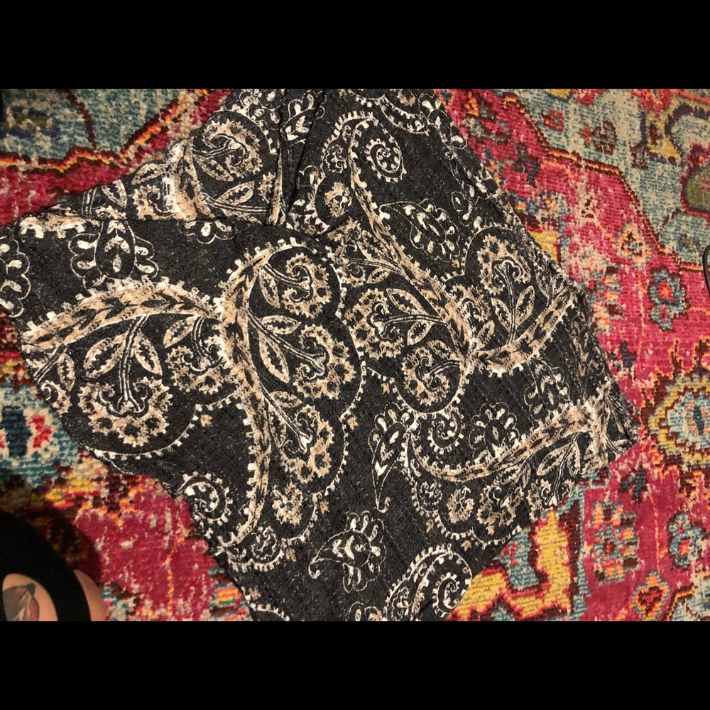 Knit paisley poncho